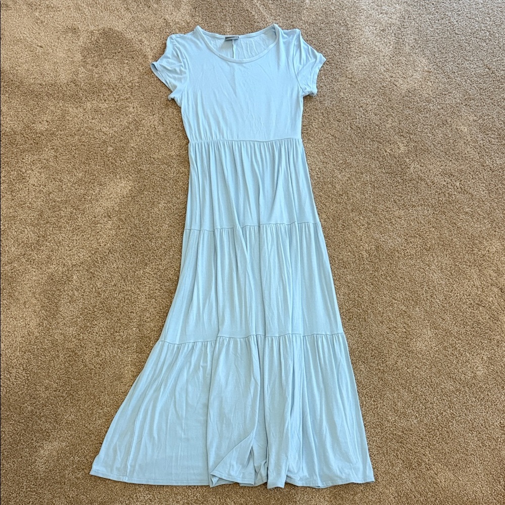 Olivia Rae Light Blue Tiered Maxi Dress